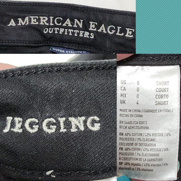 American Eagle Rose Floral Embroidered Low Rise Jeggings - Picture 5 of 5